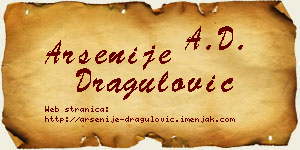 Arsenije Dragulović vizit kartica